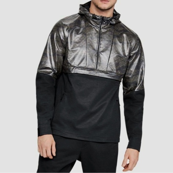 Under Armour Mens Hybrid Anorak 1/2 Zip Pullover Men’s Large Gray Camo New NWT - Picture 1 of 13